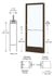 CRL-U.S. Aluminum Class I Bronze Black Anodized 250 Series Narrow Stile Active Leaf of Pair 3'0 x 7'0 Offset Hung with Pivots for Surf Mount Closer Complete Door/Std. MS Lock, 7-1/2" Standard Bottom Rail