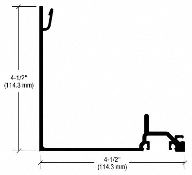 CRL-U.S. Aluminum Clear Anodized 90 Degree Inside Corner Half - 24'-2"
