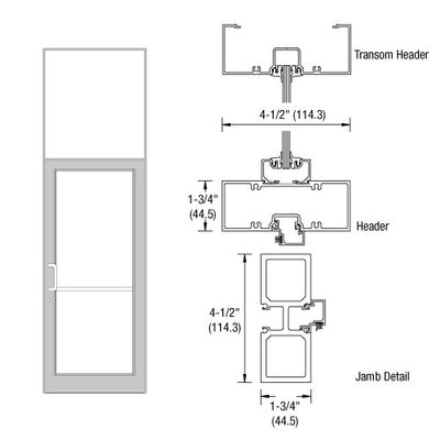 CRL-U.S. Aluminum Clear Anodized Class 1 39-1/2" x 126" Series DF800 Tubular Gear Hinge Transom Frame Complete (1FT)