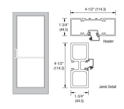 CRL-U.S. Aluminum Clear Anodized Custom Sized Series 800 & 850 Tubular Butt Hinge Up and Over Frame Complete (1F)