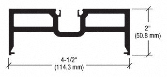 CRL-U.S. Aluminum Clear Anodized Door Head/Jamb, 1-3/4" x 4-1/2" - 21'-8"