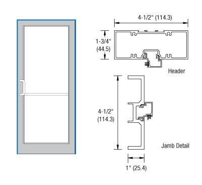CRL-U.S. Aluminum Custom KYNAR® Paint 38" x 85-3/4" Series DF800 Open Back Gear Hinge Up and Over Frame Complete (1F)