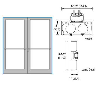 CRL-U.S. Aluminum Custom Painted Series DF800 Up/Over Sub Frame for a Pair of Doors