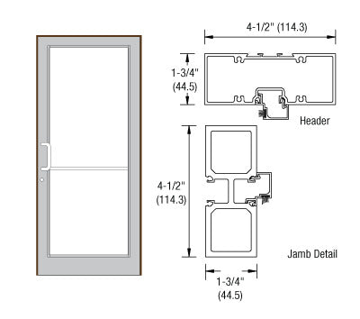 CRL-U.S. Aluminum Custom Sized Bronze Black Anodized Series 450 Tubular Butt Hinge Up and Over Frame Complete (1F)