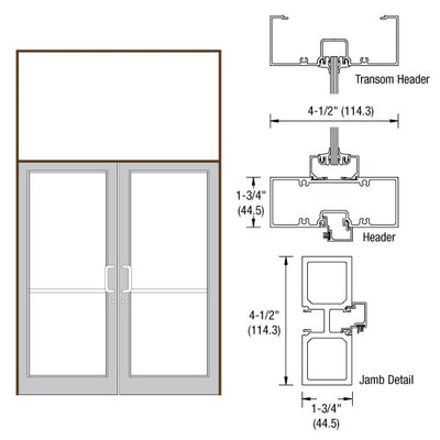 CRL-U.S. Aluminum Dark Bronze/Black Anodized Class 1 75-1/2" x 126" Series DF800 Tubular Offset Hung Transom Frame Blank (2FT)