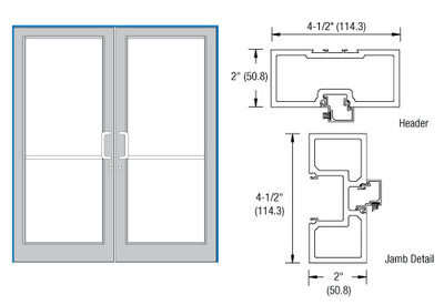 CRL-U.S. Aluminum Dark Bronze/Black Anodized Class 1 76" x 86" Series DF800 Tubular Butt Hinge Up and Over Frame Complete (2F)