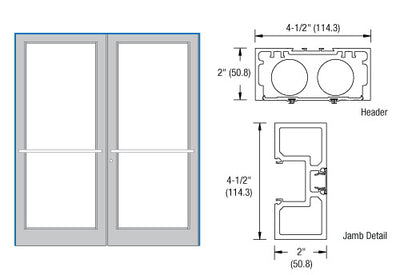 CRL-U.S. Aluminum Dark Bronze/Black Anodized Class 1 76" x 86" Series DF800 Tubular Center Hung Up and Over Frame Complete (2F)