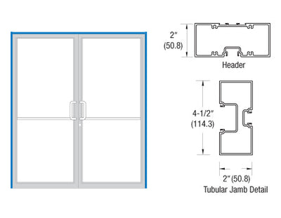 CRL-U.S. Aluminum Dark Bronze/Black Anodized Class 1 76" x 86" Single Acting Up and Over Double Door Frame