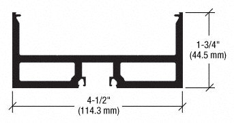 CRL-U.S. Aluminum Door Head/Jamb, 2" x 4-1/2", Dark Bronze Anodized - 21'-9"