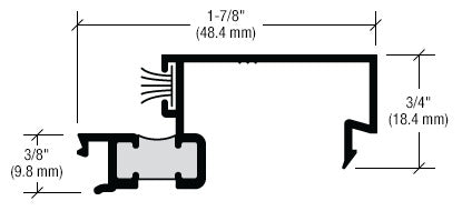 CRL-U.S. Aluminum Door-Stop, Thermally Improved, Dark Bronze/Black Anodized Class 1, 21'-2"