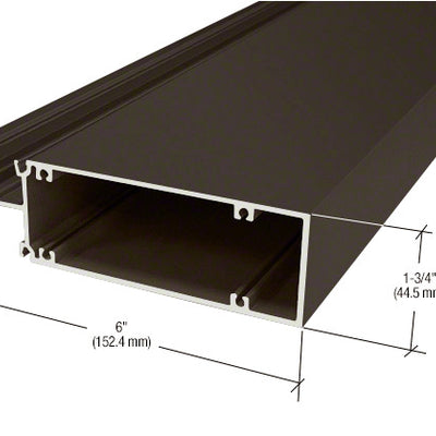 CRL-U.S. Aluminum Horizontal Mullion for 1/4" Glass, Bronze Black Anodized - 24'-2"