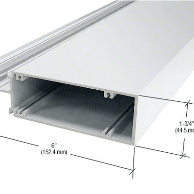 CRL-U.S. Aluminum Horizontal Mullion for 1/4" Glass, White KYNAR® Paint - 24'-2"