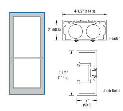 CRL-U.S. Aluminum White KYNAR® Paint 40" x 86" Series DF800 Tubular Center Hung Up and Over Frame Complete (1F)
