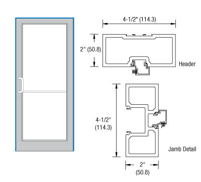 CRL-U.S. Aluminum White KYNAR® Paint 40" x 86" Series DF800 Tubular Offset Pivot Up and Over Frame Complete (1F)