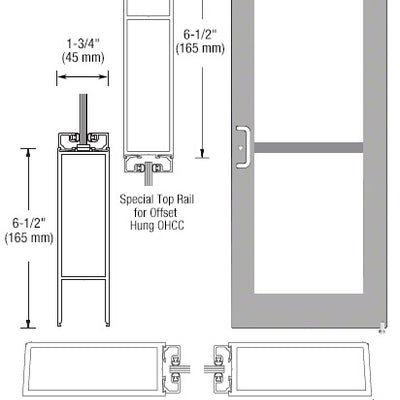 CRL-U.S. Aluminum White KYNAR® Paint Custom Single Series 550 Wide Stile Offset Pivot Entrance Door For Panic and Overhead Concealed Door Closer
