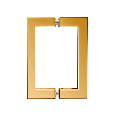 CRL Unlacquered Brass 6" x 6" SQ Series Square Tubing Back-to-Back Pull Handle