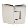 Polished nickel square glass-to-glass shower hinge, 135 brass pivot for 3/8-1/2" frameless glass (SKU V1E045PN)