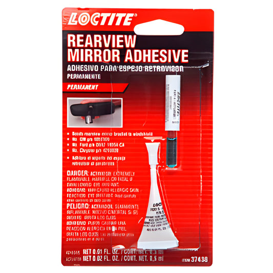Loctite Rearview Mirror Adhesive kit with primer in red blister pack (SKU 37438)