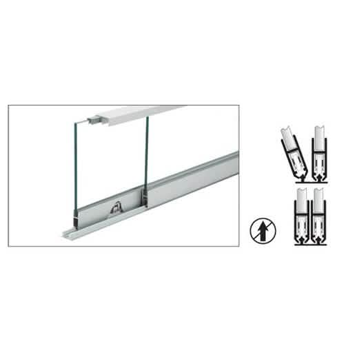 CRL Satin Anodized 72" Security Anti-Lift Track Assembly for enhanced door protection.