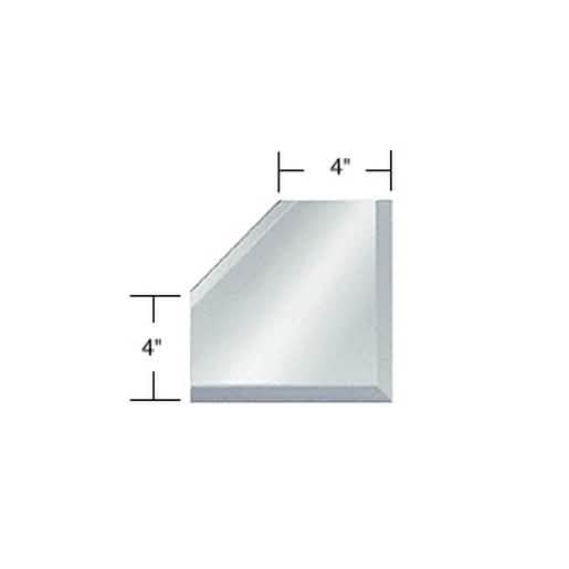 CRL Clear Mirror Glass 4" with Mitered Corner, Beveled on 3 Sides for Sleek Design