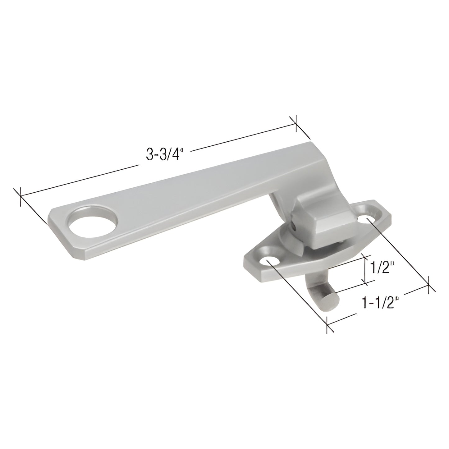 WH24311L clear anodized pole-operated cam handle for elevated in-swing windows, 3-3/4" arm