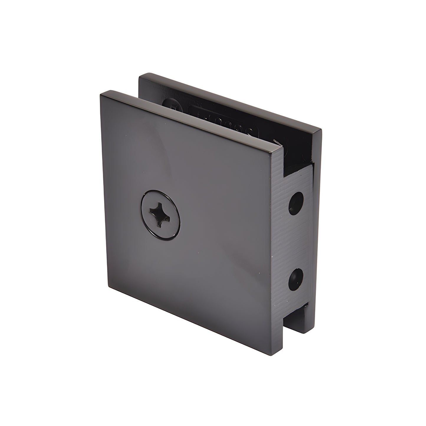 SGCU1MBL matte black square brass wall mount glass clamp for 3/8-1/2" (10-12mm) frameless shower panels