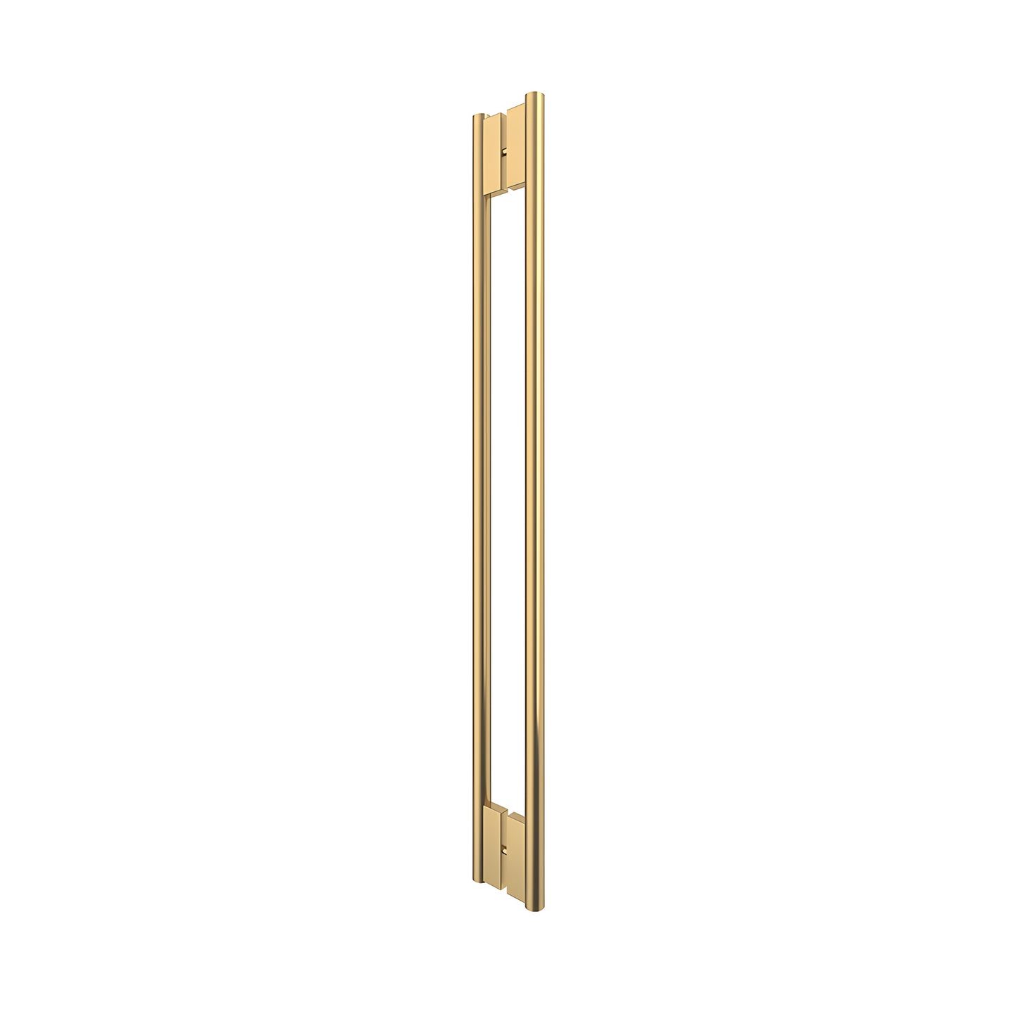 HPH48CSB satin brass C-style 48 in tubular shower handle, stainless steel, concealed back-to-back mount for 3/8 in glass