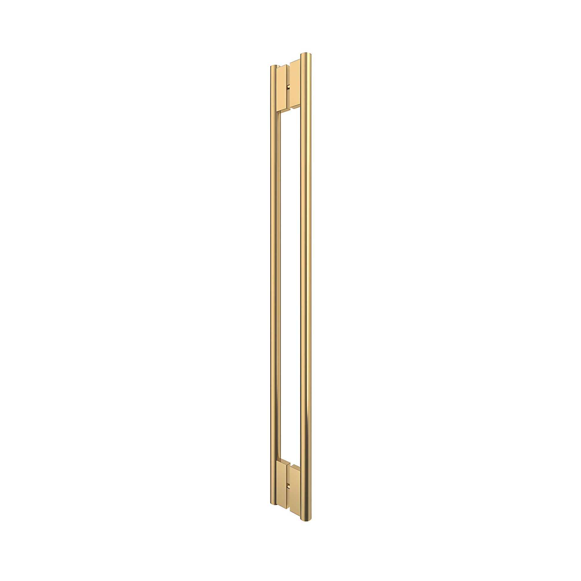 HPH48CSB satin brass C-style 48 in tubular shower handle, stainless steel, concealed back-to-back mount for 3/8 in glass