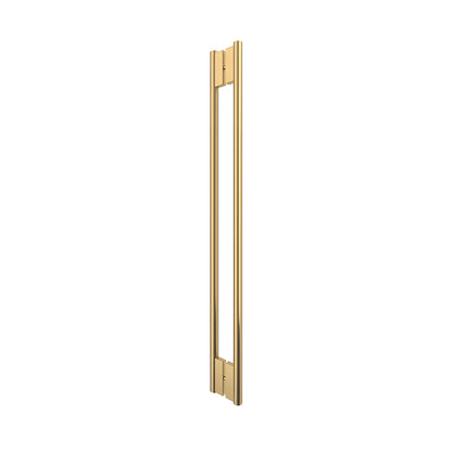 HPH48CSB satin brass C-style 48 in tubular shower handle, stainless steel, concealed back-to-back mount for 3/8 in glass