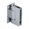 GEN337CH polished chrome adjustable Geneva shower door hinge, full back plate, solid brass, fits 8-12mm glass.