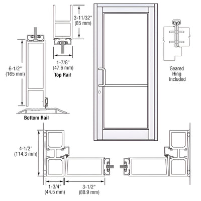 CRL-U.S. Aluminum Durafront 800 White Kynar® Commercial Entrance Door