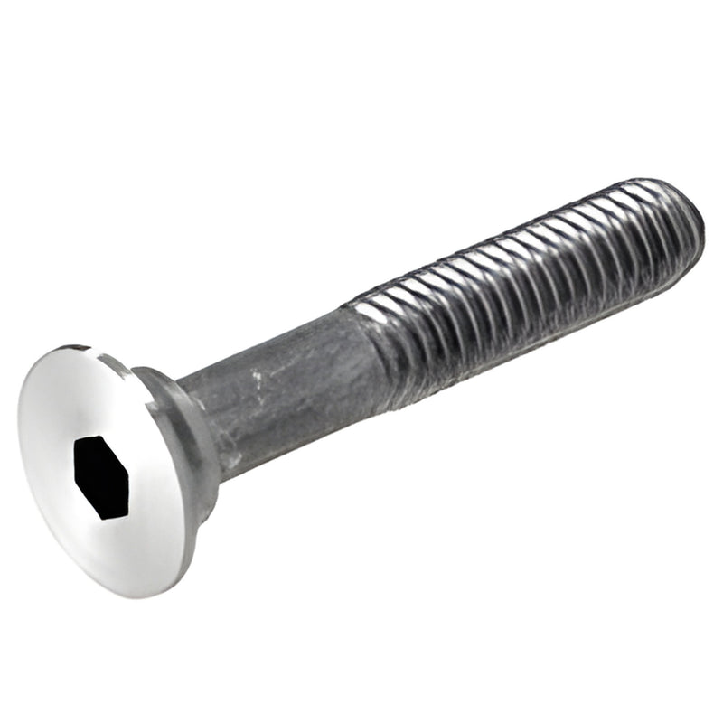 316 stainless steel extension bolt with 3/8-16 threads and hex recess, 2-1/4" length for 3/4" thick glass panels