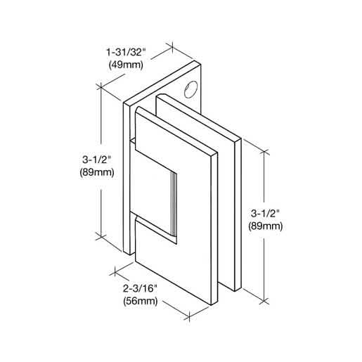 CRL Polished Chrome Geneva 544 Wall Mount Offset Back Plate Hinge, sleek and durable desig
