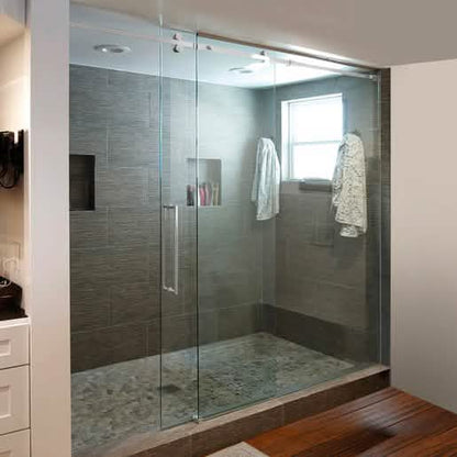 "CRL Polished Stainless Senior Deluxe Serenity Sliding Shower Door System - Sleek & Modern