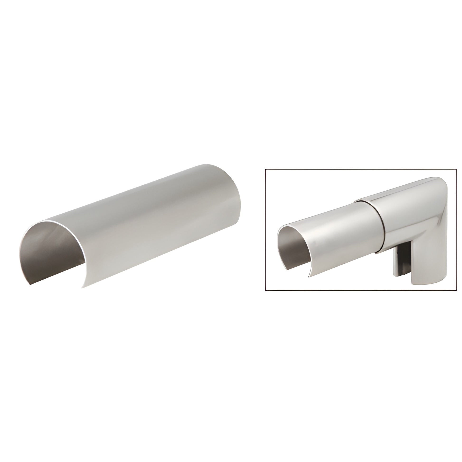 GR30CSS stainless steel 5" connector sleeve for 3/4" (19mm) glass cap railing splices, ready-to-install.