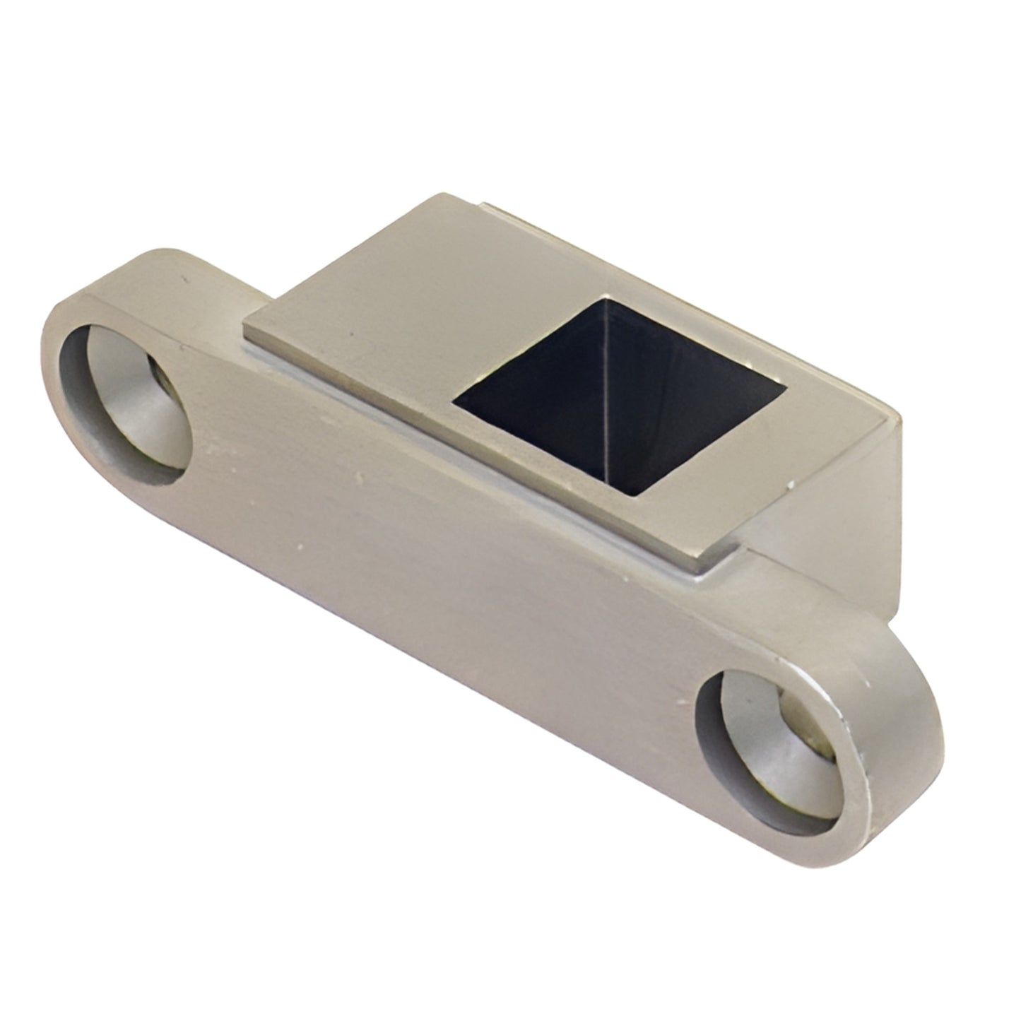 CRL 1NT302 silver patch fitting insert with square tapered spindle socket and round mount eyes.