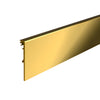 Polished brass 4in tapered square side cover (DRXSC4SPBC) for door rail, aluminum-clad, replaceable.