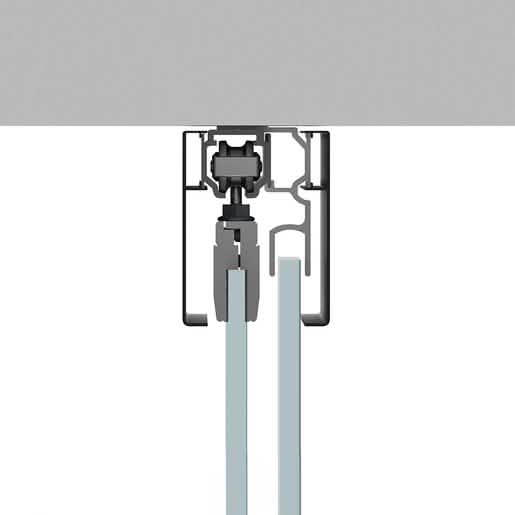 Matte Black Sliding Door with Sidelite Panel – Ceiling Mount Kit for Modern Interiors