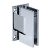 GEN537CH polished chrome brass shower hinge for 8-12mm tempered glass, wall-mount, self-centering, square edge.