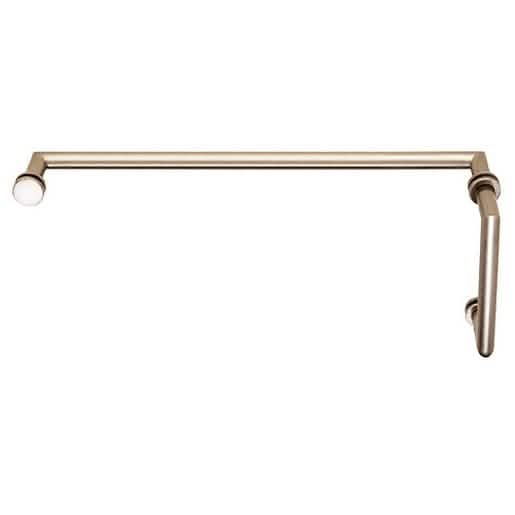 CRL Polished Nickel Pull Handle and Towel Bar Combo - Sleek 8"x18" Design for Bathrooms