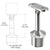 CRL Polished SS Adjustable Post-Mount Flat Saddle Handrail Bracket