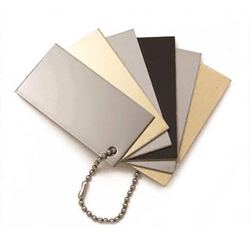 CRL Standard Metal Panel Color Chip Chain showcasing diverse color options for panels