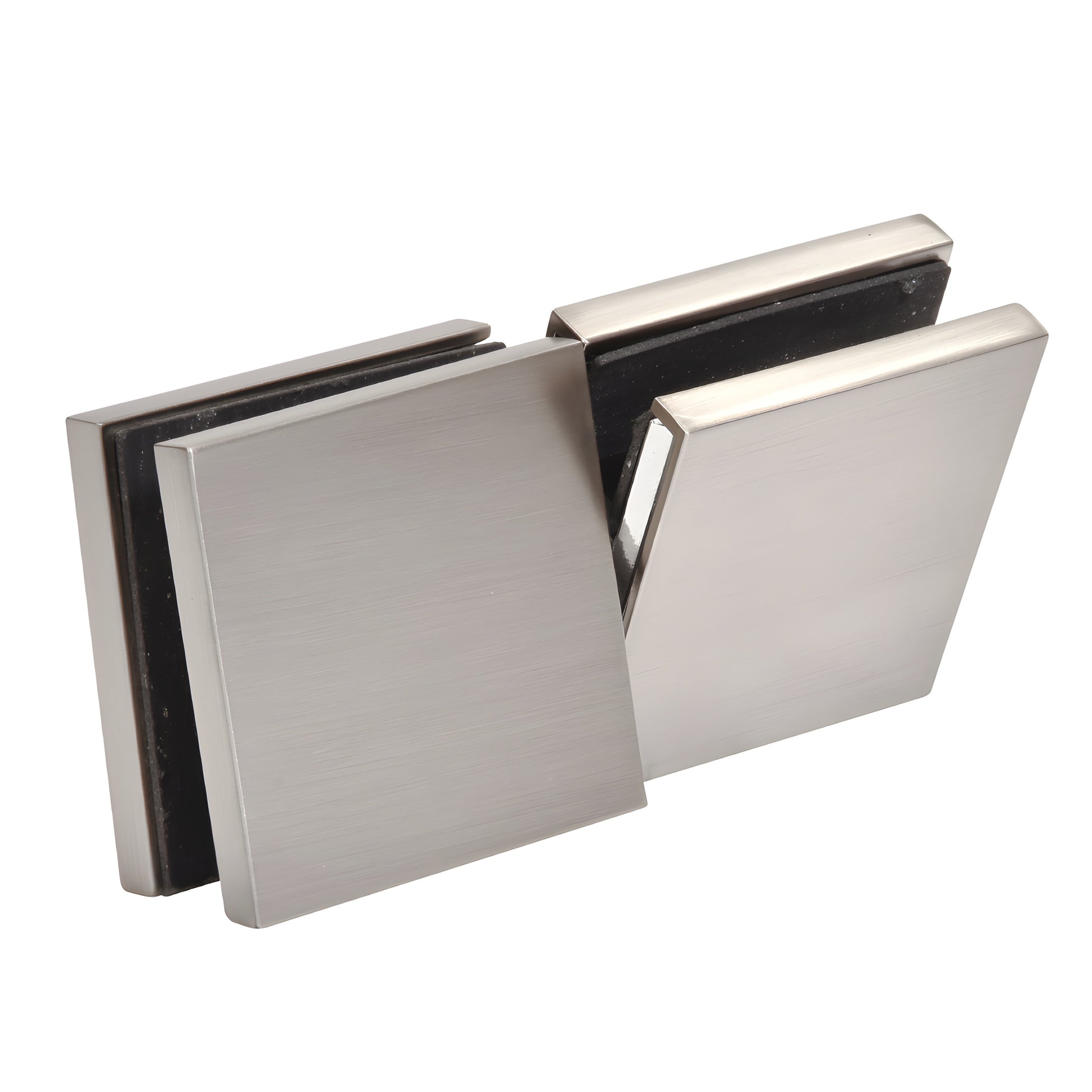 CRL Zero Clamp CCS4BN - brushed nickel solid brass concealed shower clamp for 3/8-1/2 in. glass