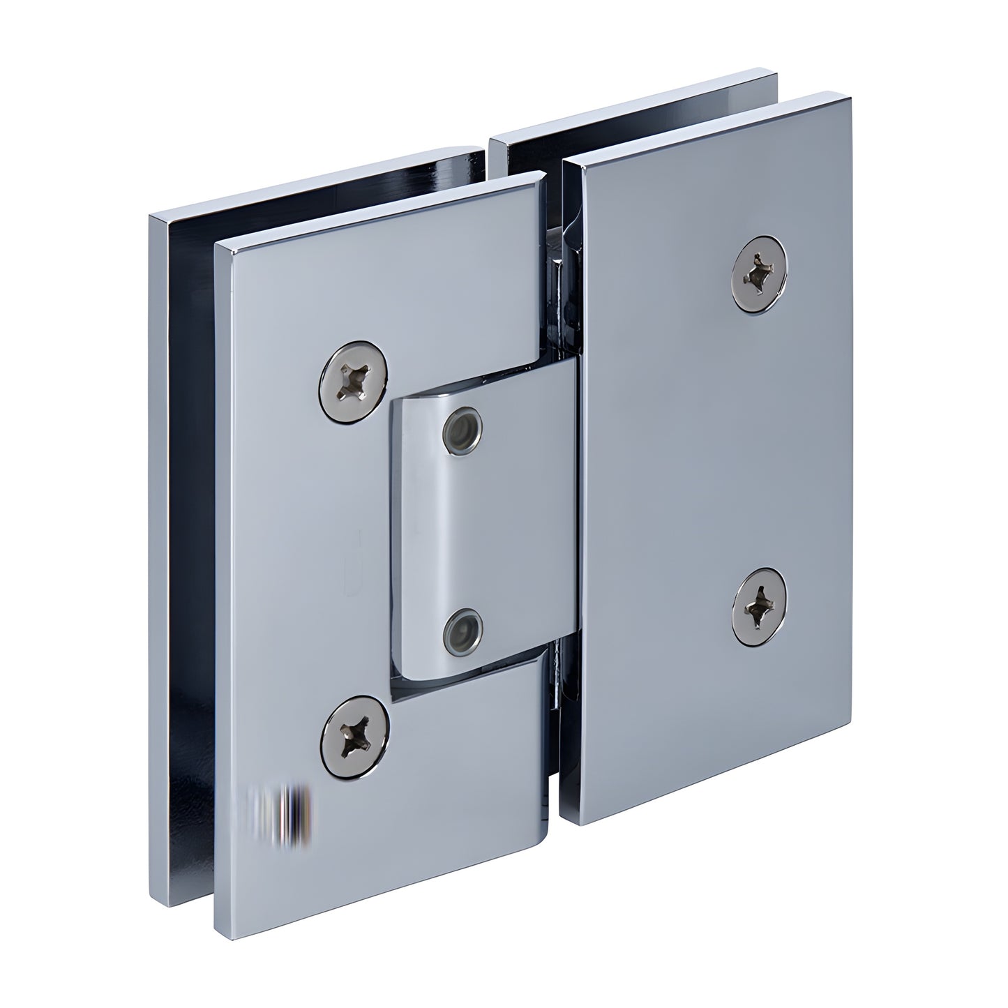 V1E380CH polished chrome Vienna adjustable glass-to-glass shower hinge, squared brass design for 10-12mm glass.