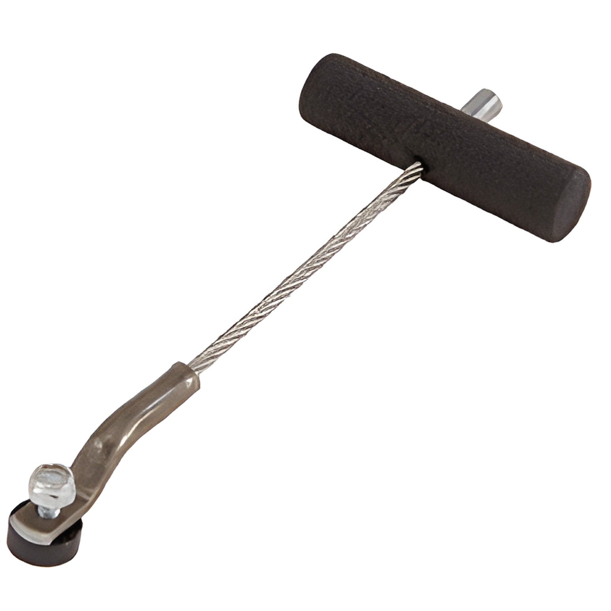 CRL RK160CH cable pull handle, black foam T-handle, braided steel cable with roller end for cold knives