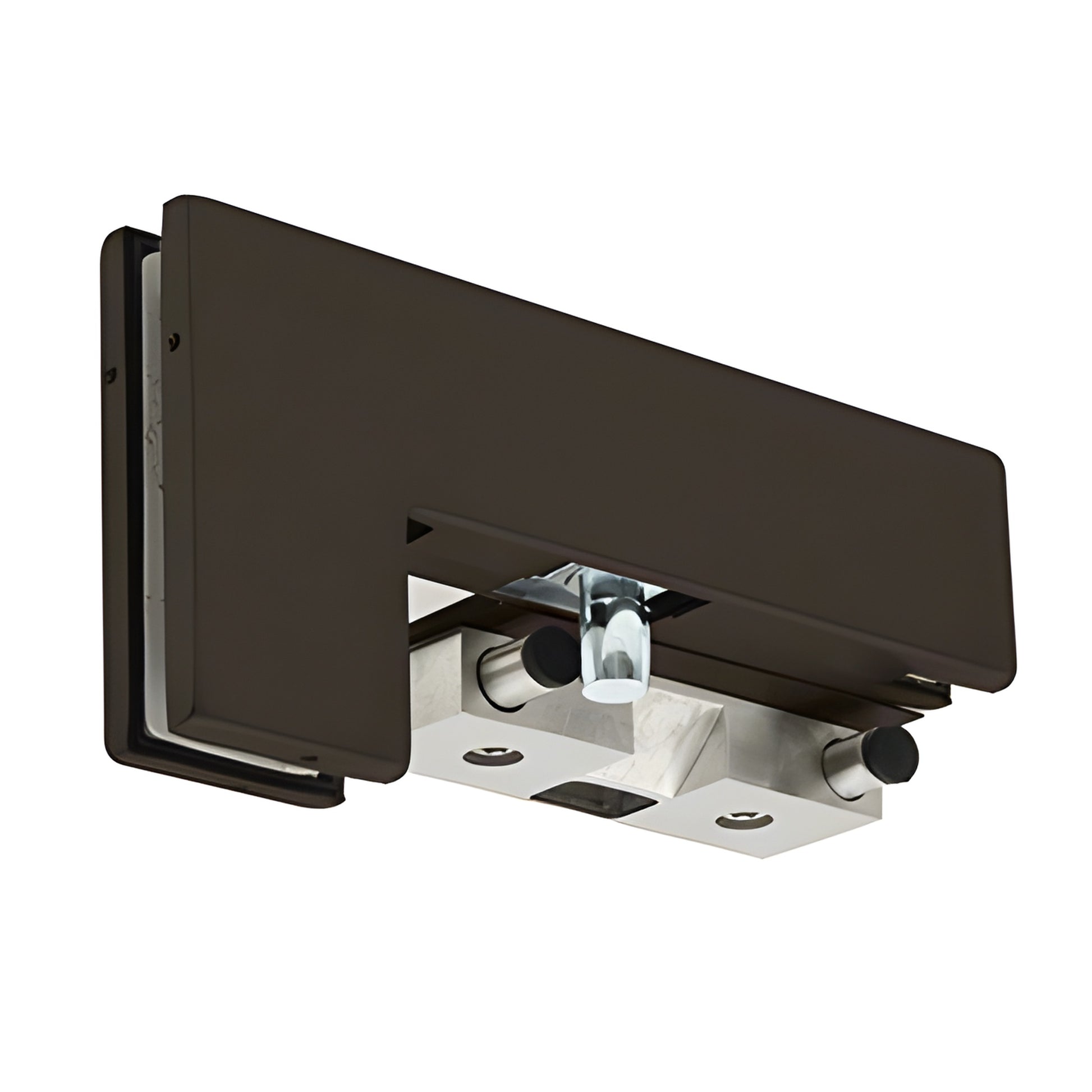 PH40PKLDU black-bronze patch fitting for 3/8-1/2" tempered glass door, panic hardware stop (left hand)