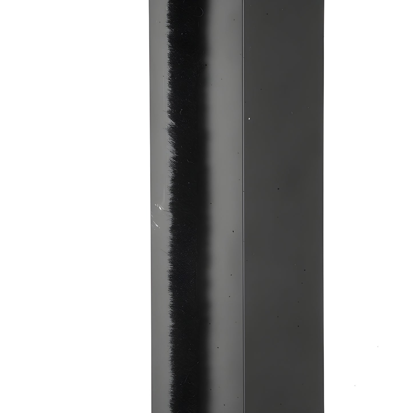 Black storefront door pile weatherstrip on clear polypropylene backing (SKU W125B)