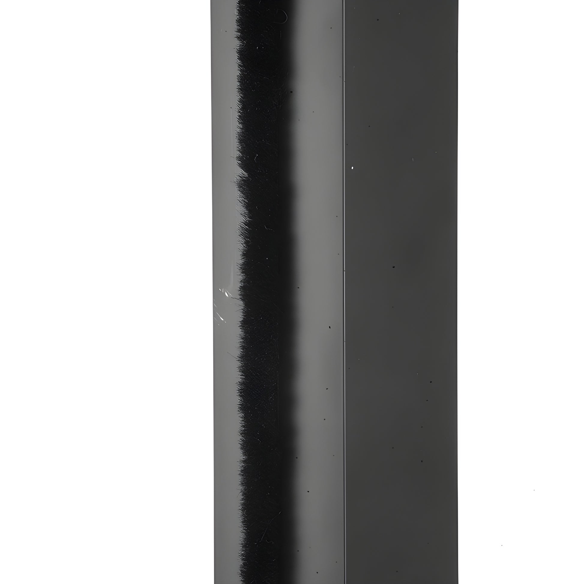 W188B black storefront pile weatherstrip on white polypropylene backing, low-profile commercial door seal.