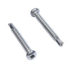 RCBAD stainless steel mill-finish self-tapping connecting block screws (two shown) for aluminum railings.