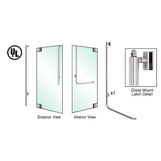 CRL-Blumcraft Brushed Stainless Left Hand Reverse Glass Keyed Access Panic Handle